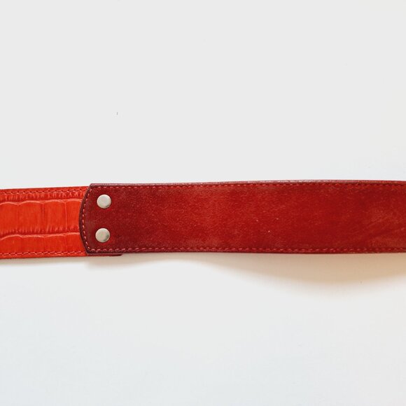 Dolce & Gabbana Red Leather Suede Belt 37\